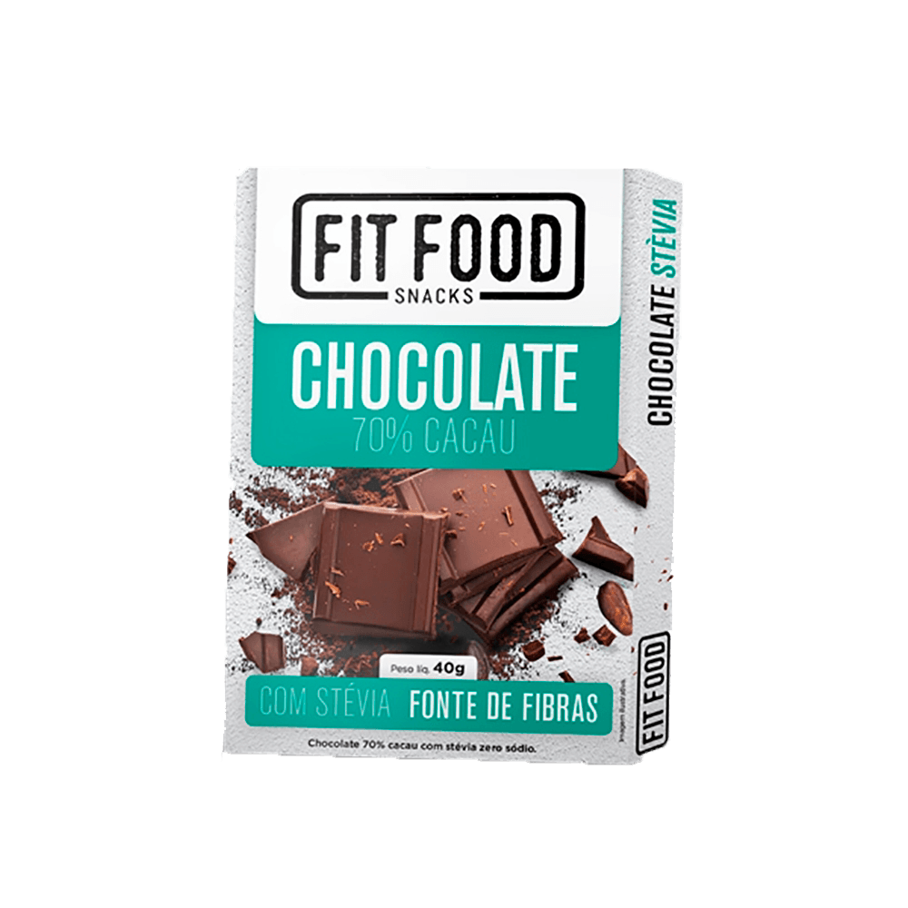 Chocolate 70% Stévia 40g Fit Food