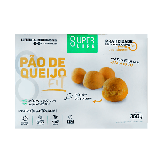 Pão de Queijo de Baroa com Recheio de Frango 360g  Super Life