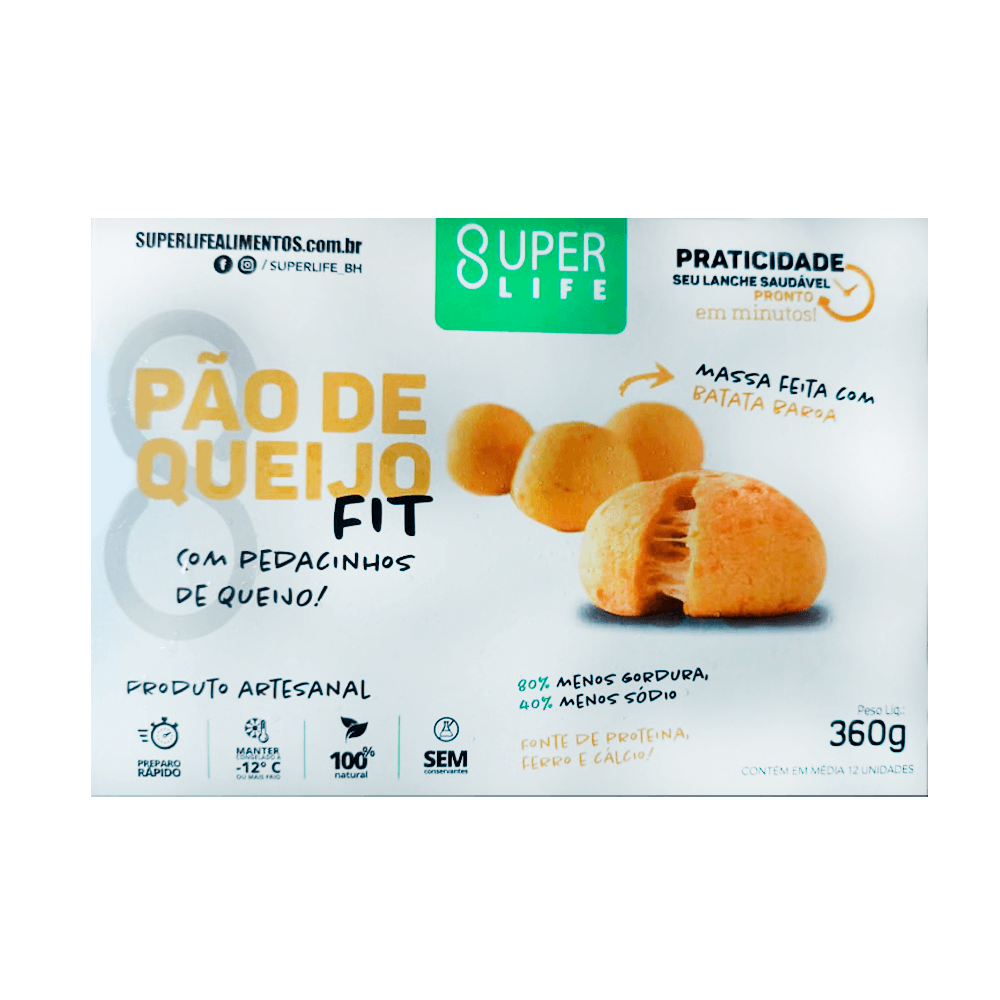 Pão de Queijo de Baroa com Pedacinhos de Queijo 360g  Super Life
