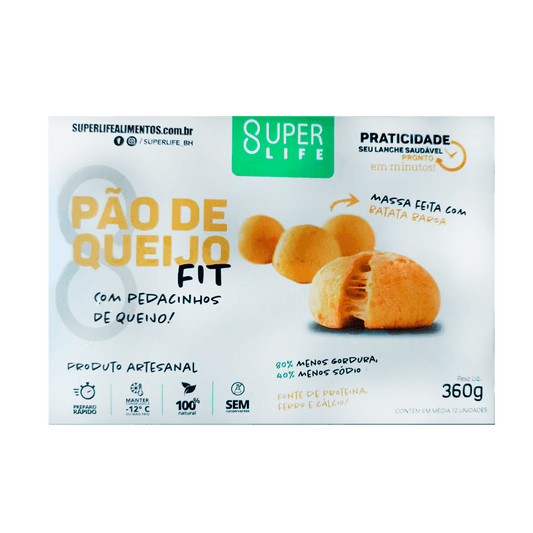 Pão de Queijo de Baroa com Pedacinhos de Queijo 360g  Super Life