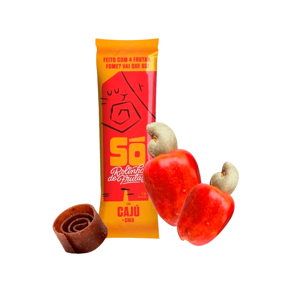 Rolinho de Frutas com Cajú e Chia 20g Só Snacks