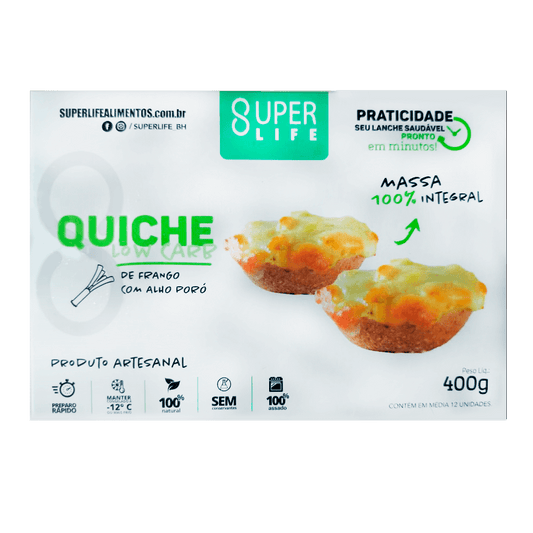 Quiche Integral de Frango com Alho Poró 400g  Super Life