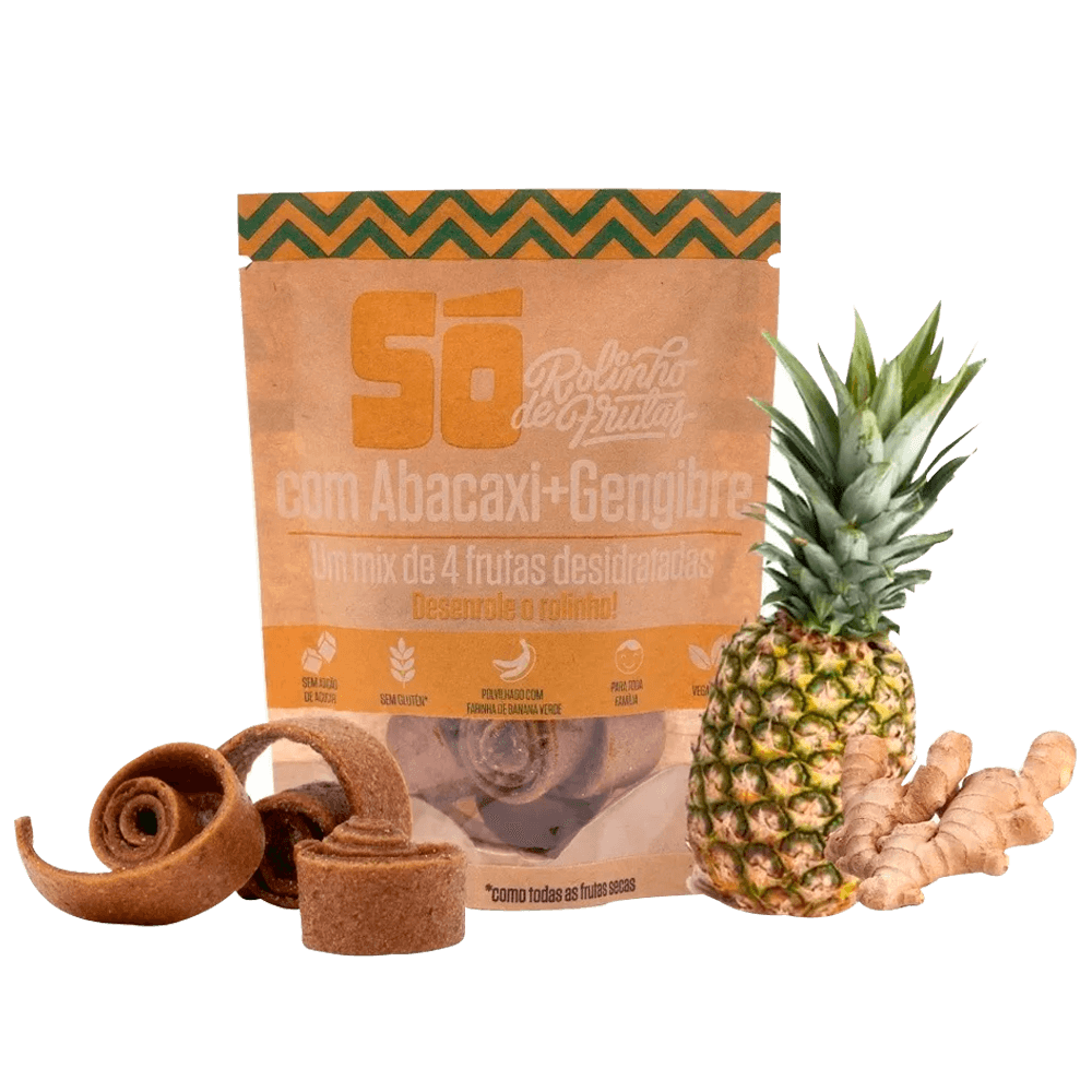 Rolinho de Fruta com Abacaxi e Gengibre 30g Só Snacks