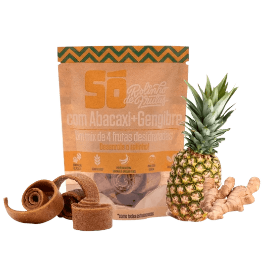 Rolinho de Fruta com Abacaxi e Gengibre 30g Só Snacks