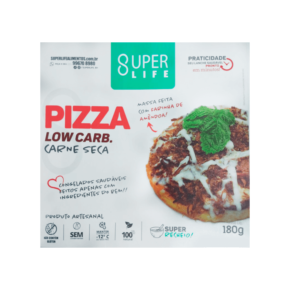 Pizza Low Carb de Carne Seca 180g  Super Life