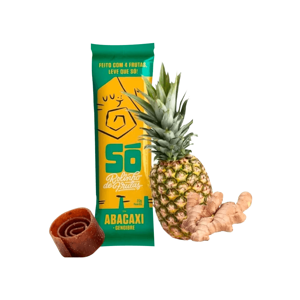 Rolinho de Fruta com Abacaxi e Gengibre 20g Só Snacks