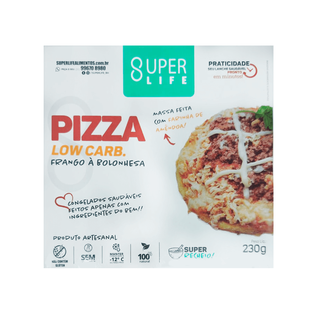 Pizza Low Carb de Frango à Bolonhesa 230g  Super Life