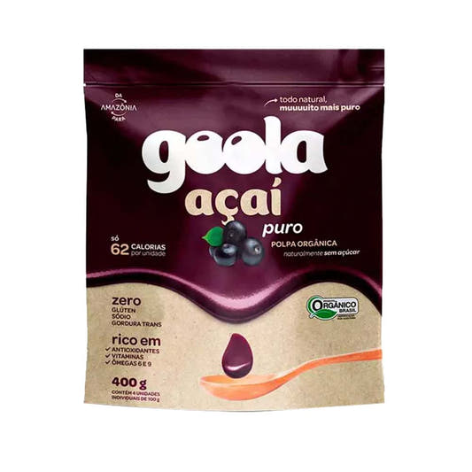 Açaí Polpa Pura Orgânica 400g Goola