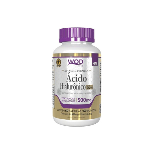 Frasco-branco-com-detalhes-roxos-contendo-suplemento-de-Acido-Hialuronico-indicado-para-pele-e-articulacoes.-Rotulo-destaca-150mg-por-capsula.