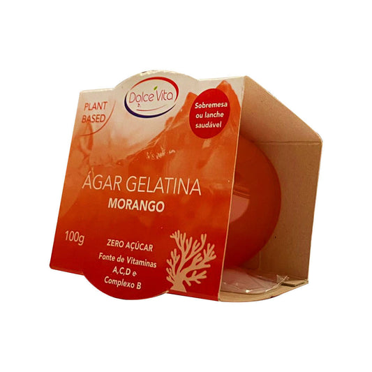 Ágar Gelatina Vegana Sabor Morango 100g Dolce Vita