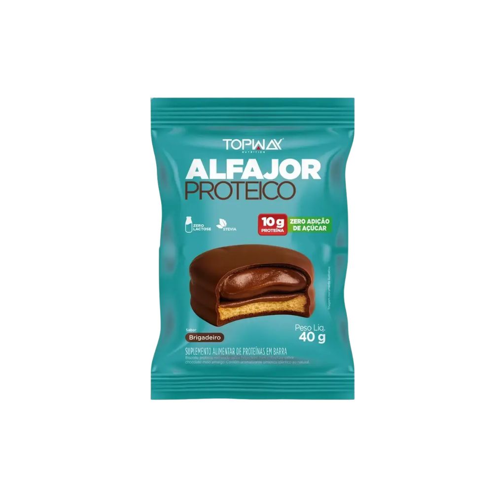 Alfajor Proteico Sabor Brigadeiro 40g TOPWAY Nutrition