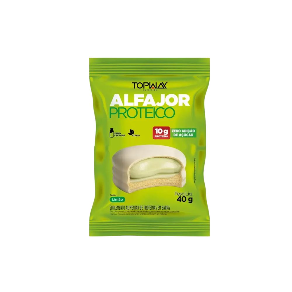 Alfajor Proteico Sabor Limão 40g TOPWAY Nutrition