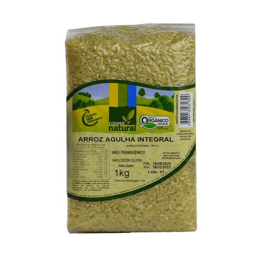 Arroz Agulha Integral Orgânico 1kg Coopernatural