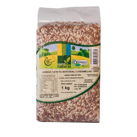 Arroz Cateto Integral com Vermelho Orgânico 1kg Coopernatural