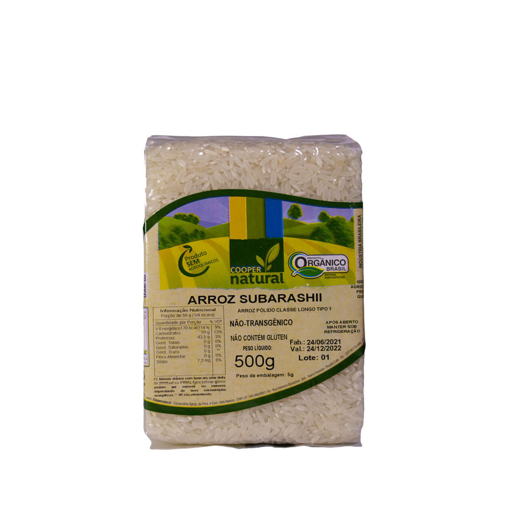 Arroz Subarashi Orgânico 500g Coopernatural
