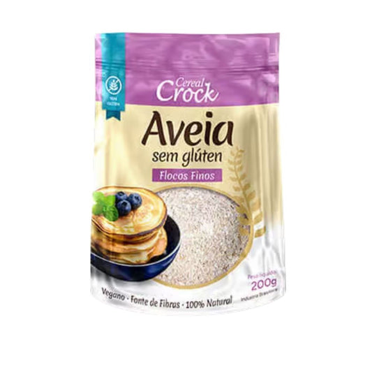 Embalagem-de-Aveia-em-Flocos-Finos-sem-Gluten-com-design-roxo-e-dourado-ilustracao-de-panquecas-e-selo-vegano.-Produto-100--natural-e-fonte-de-fibras.