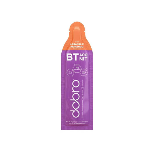 Sache-roxo-e-laranja-de-Gel-de-Carboidrato-sabor-laranja-e-morango-com-21g-de-carboidratos-e-400mg-de-nitrato-por-porcao.