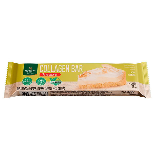 Barra Proteica Collagen Bar Torta Limão 50g Nutrify