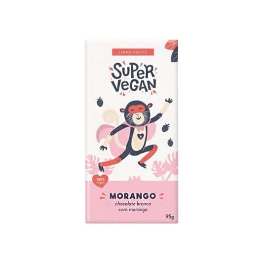 Barra de Chocolate Branco com Morango 95g Super Vegan