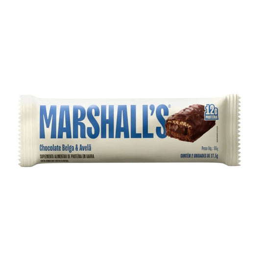 Embalagem-branca-da-Barra-de-Proteina-Marshalls-sabor-Chocolate-Belga-e-Avela-com-destaque-para-12g-de-proteina-na-parte-superior.