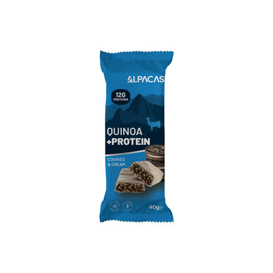 Barra de Proteína Quinoa Protein Cookies e Cream 40g Alpacas