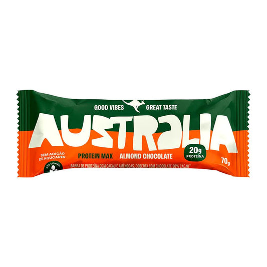 Barra de Proteína Vegana Australia Almond Chocolate 70g Harts Natural