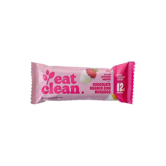 Barra de Proteína Vegetal Chocolate Branco com Morango 45g Eat Clean