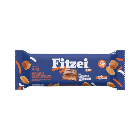 Barra de Proteína Sabor Caramelo e Amendoim 40g Fitzei