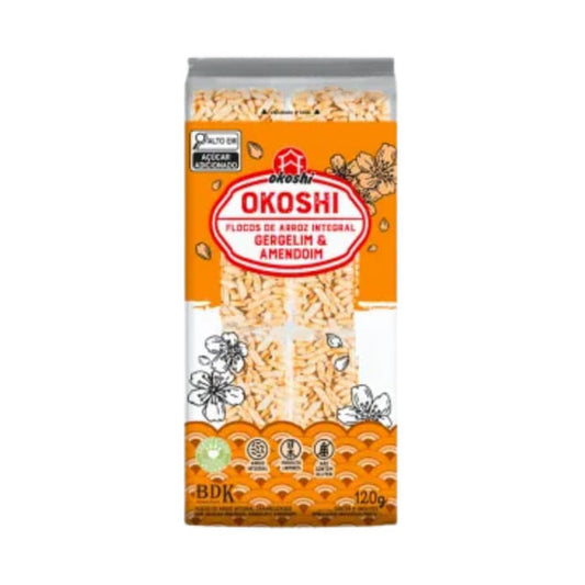 Barrinha de Arroz Integral com Gergelim e Amendoim 120g Okoshi