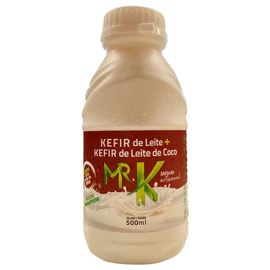 Bebida Fermentada Kefir Misto Leite e Leite de Coco 500ml Mr. Kefir