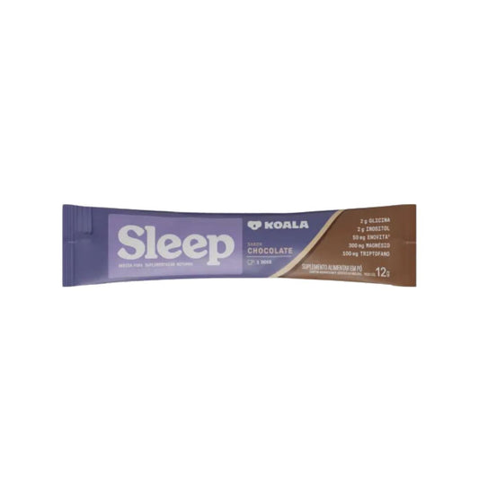 Sache-roxo-e-marrom-da-Bebida-Noturna-Koala-sabor-chocolate-ideal-para-rituais-noturnos-e-auxilio-na-qualidade-do-sono.