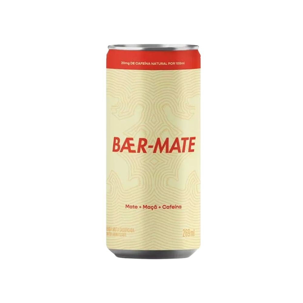 Bebida Mista Gaseificada Mate, Maçã e Cafeína 269ml Baer-Mate