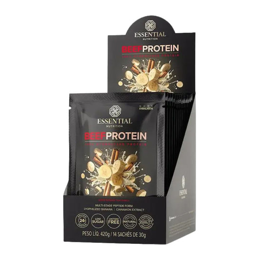 Beef-Protein-Banana-com-Canela-Caixa-com-14x30g-Essential-Nutrition