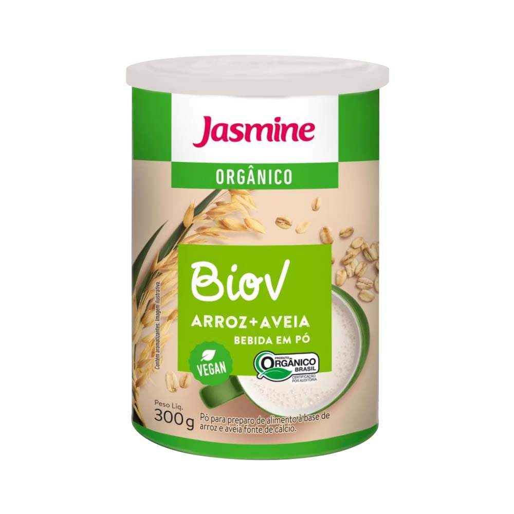 BioV Bebida de Arroz e Aveia em Pó Orgânico + Cálcio 300g Jasmine