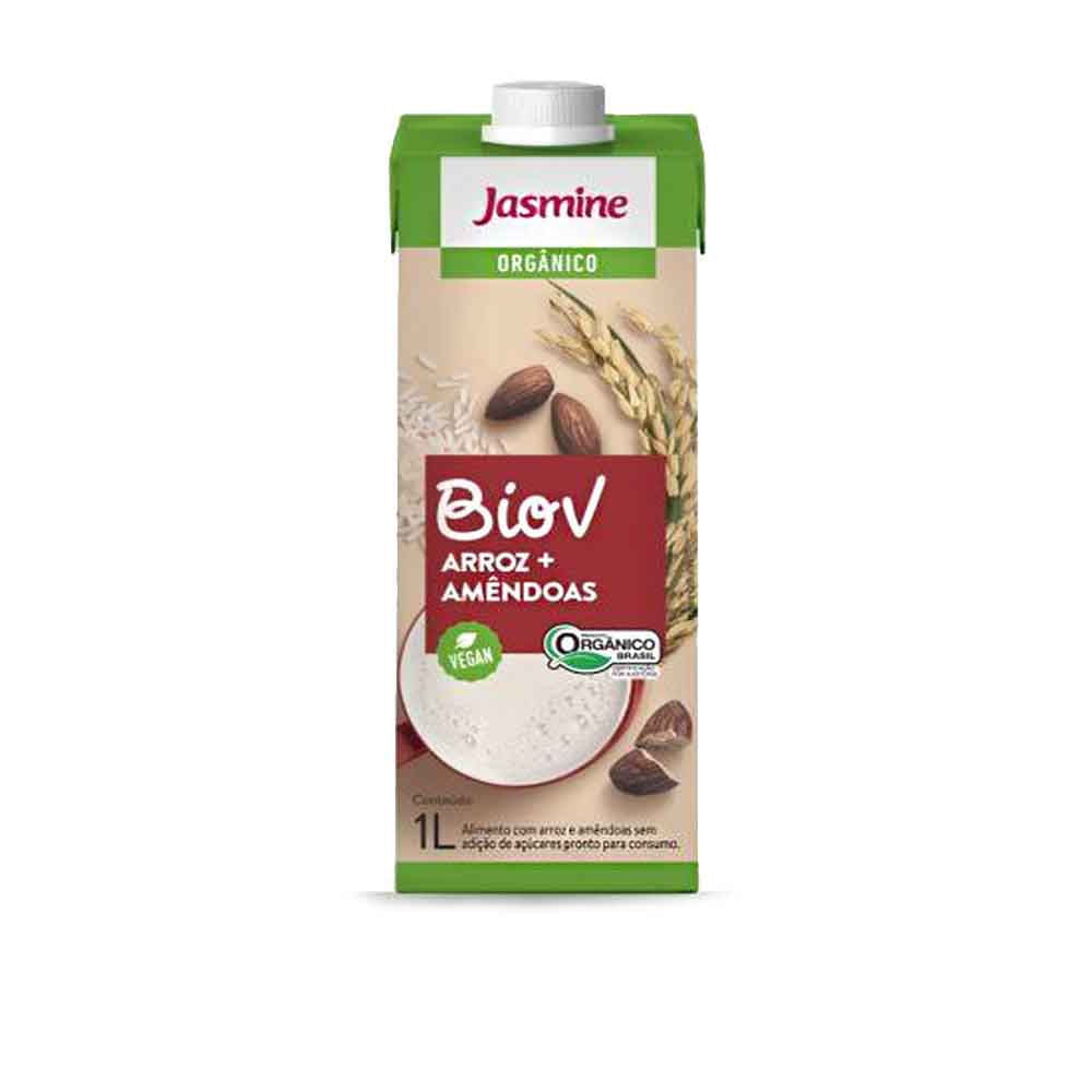 Biov Bebida Vegetal Orgânica Arroz com Amêndoa 1L Jasmine