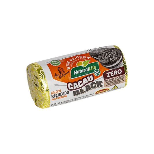 Biscoito Cacau Black Recheado Sabor Baunilha 90g Natural Life