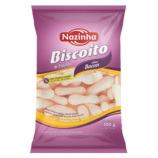 Biscoito de Polvilho Sem Glúten Sabor Bacon 100g Nazinha