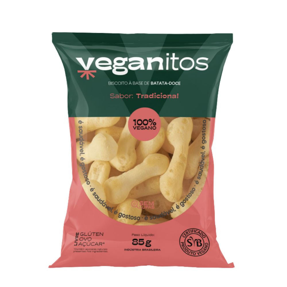 Biscoito de Polvilho com Batata Doce Tradicional 85g Veganitos