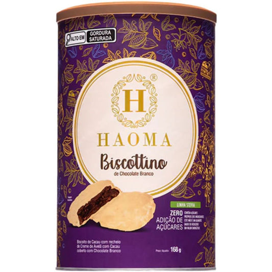 Biscottino de Chocolate Branco Linha Stevia 168g HAOMA