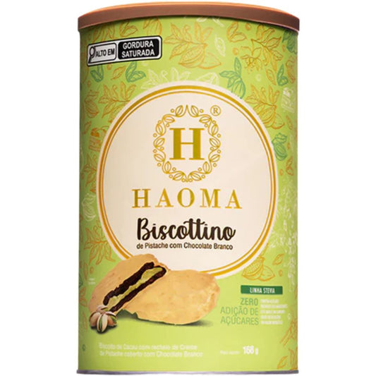Biscottino de Pistache com Chocolate Branco Linha Stevia 168g HAOMA