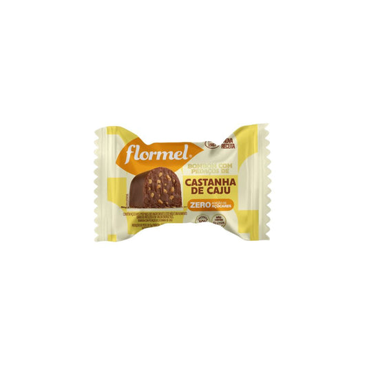 Bombom Zero Açúcar com Pedaços de Castanha do Caju 12g Flormel