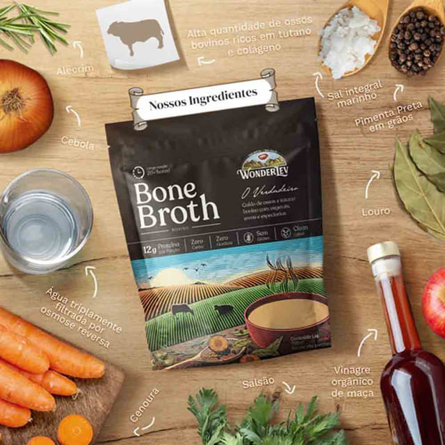 Caldo de Osso Bovino 750ml WonderLev