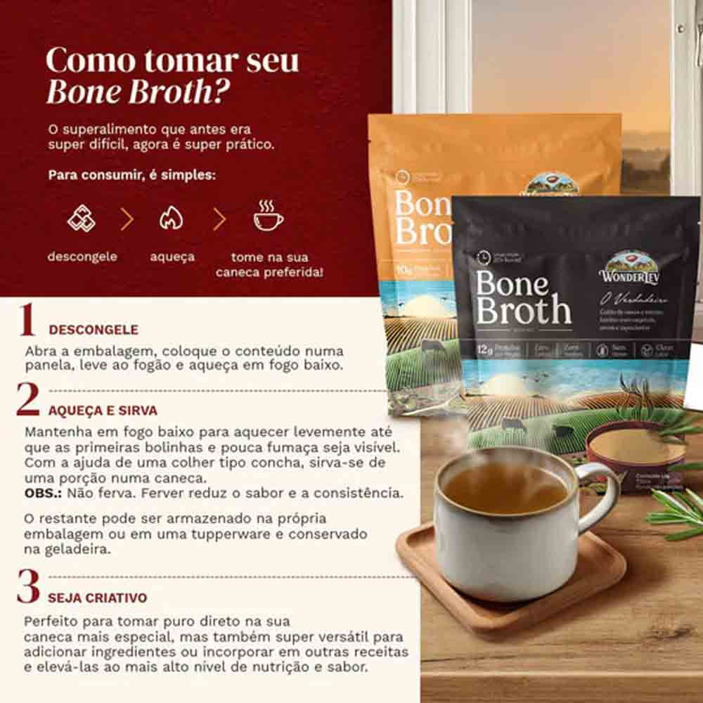 Caldo de Osso Bovino 750ml WonderLev