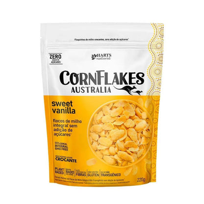 Pacote-de-Cereal-Matinal-Sem-Acucar-Harts-Natural-flocos-de-milho-integral-crocantes-com-design-branco-e-amarelo.