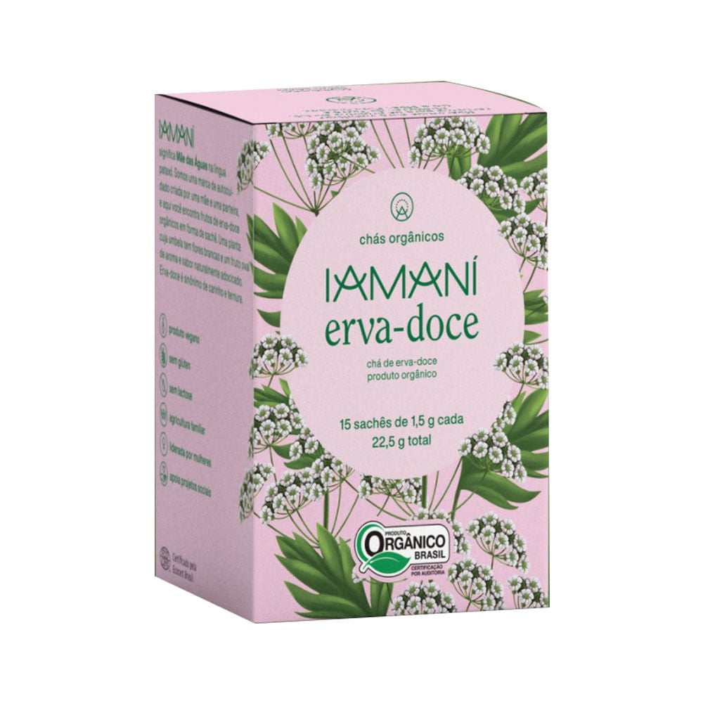 Chá Orgânico Erva-doce 15 Sachês Iamaní