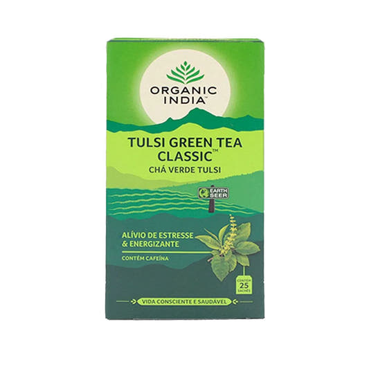 Chá Tulsi Green Tea Classic 25 sachês Organic India