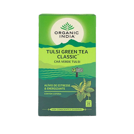 Chá Tulsi Green Tea Classic 25 sachês Organic India