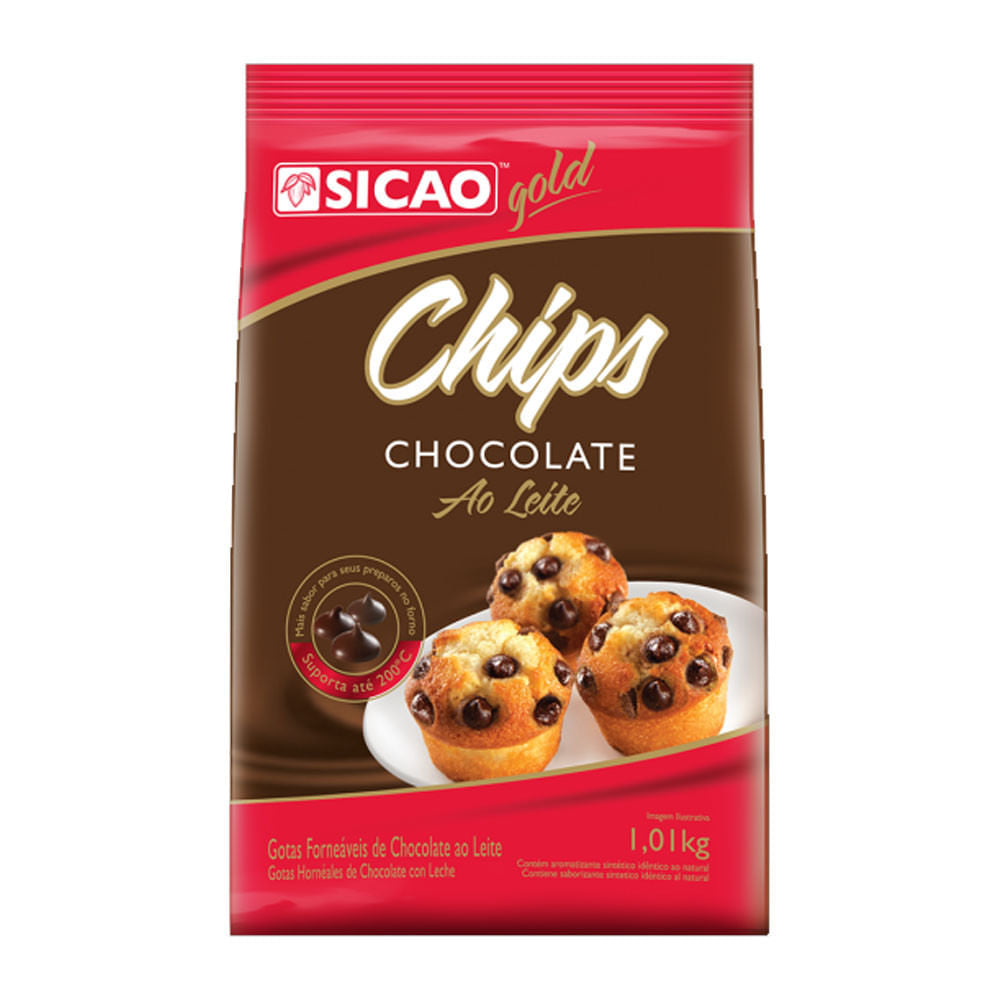 Chips de Chocolate Nobre ao Leite Sicao 1,01kg Barry Callebaut