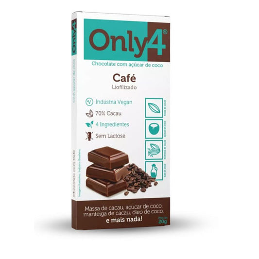 Chocolate 70% Cacau com Café Liofilizado 70g Only 4