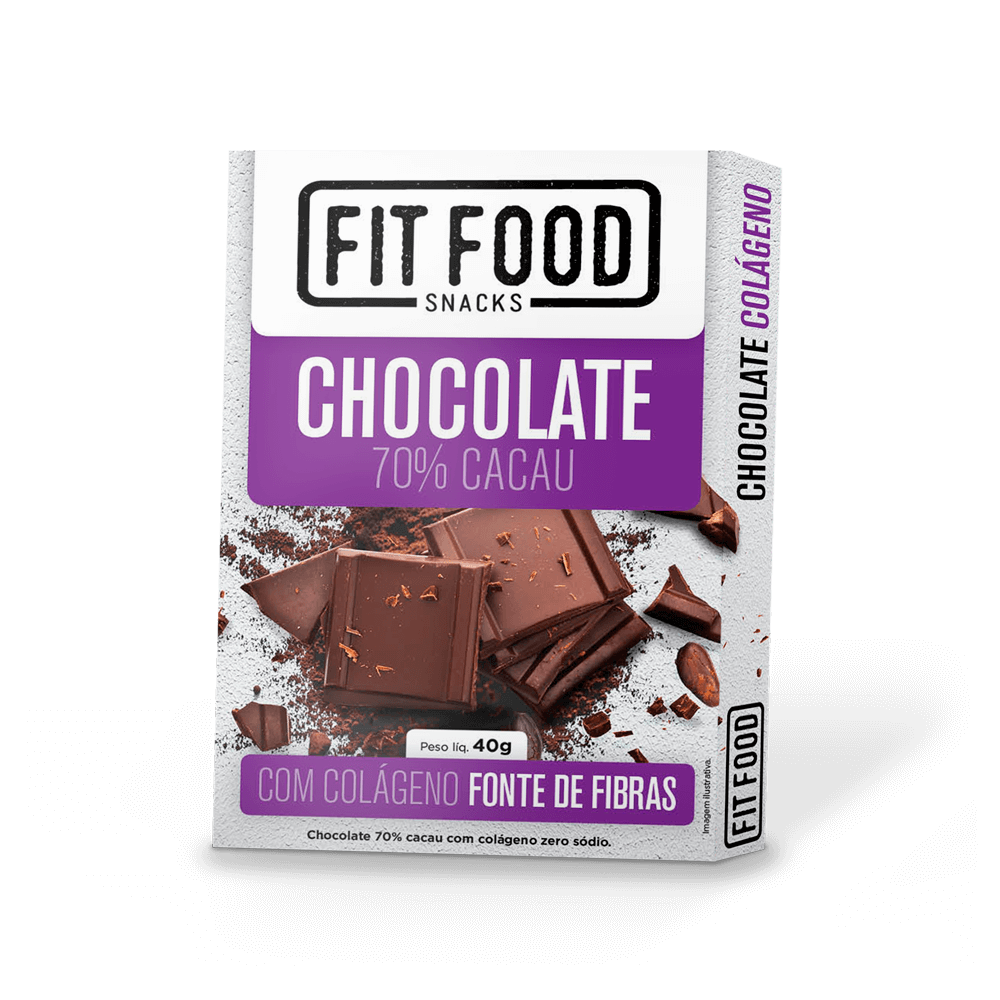 Chocolate 70% Colágeno 40g Fit Food